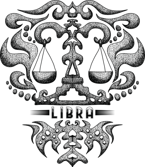 Vintage zodiac libra
