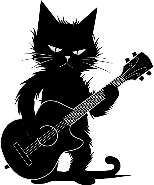 rocker cat, guitar cat 