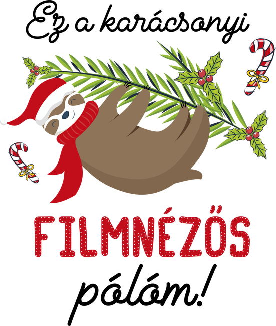 Karácsonyi lajháros filmnézős póló