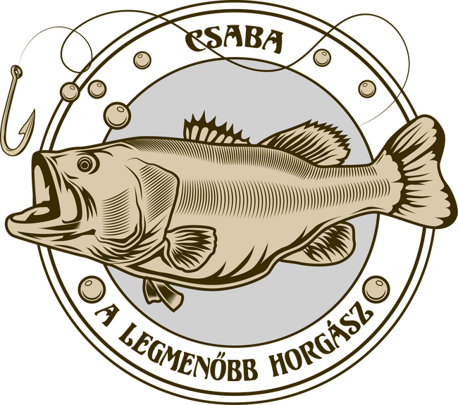 Csaba a menő horgász színezhető