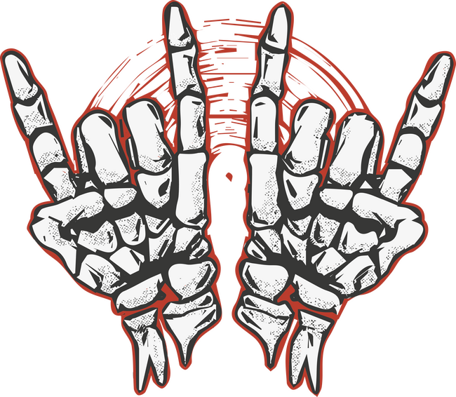 Rocker csontváz kezek