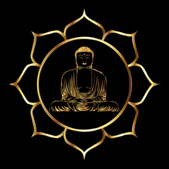 Buddha virággal