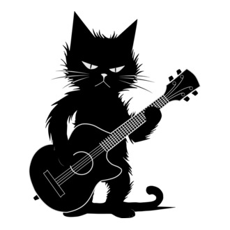 rocker cat, guitar cat 
