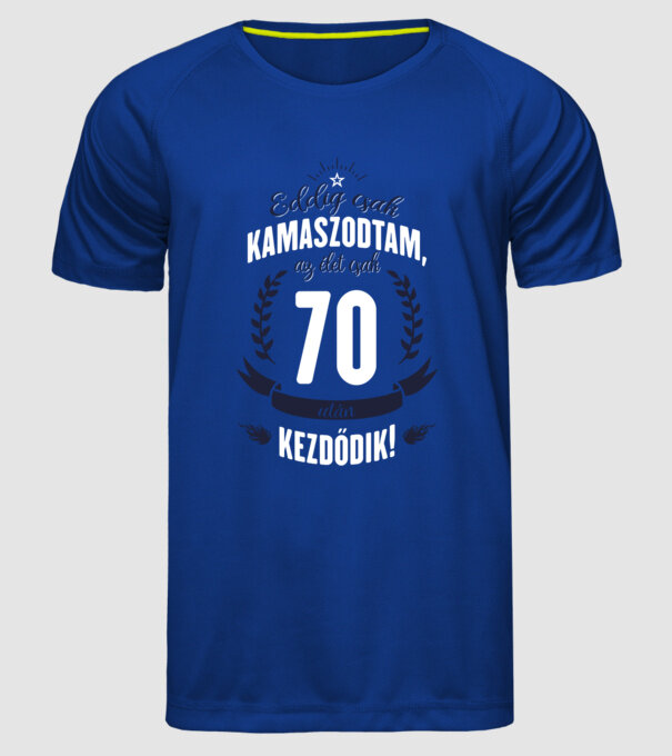  minta királykék pólón