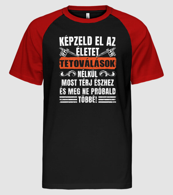  minta fekete/piros pólón