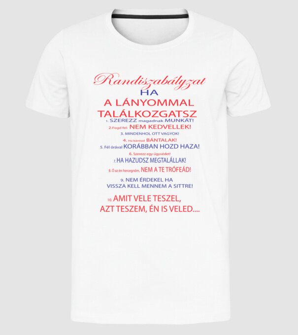  minta fehér pólón