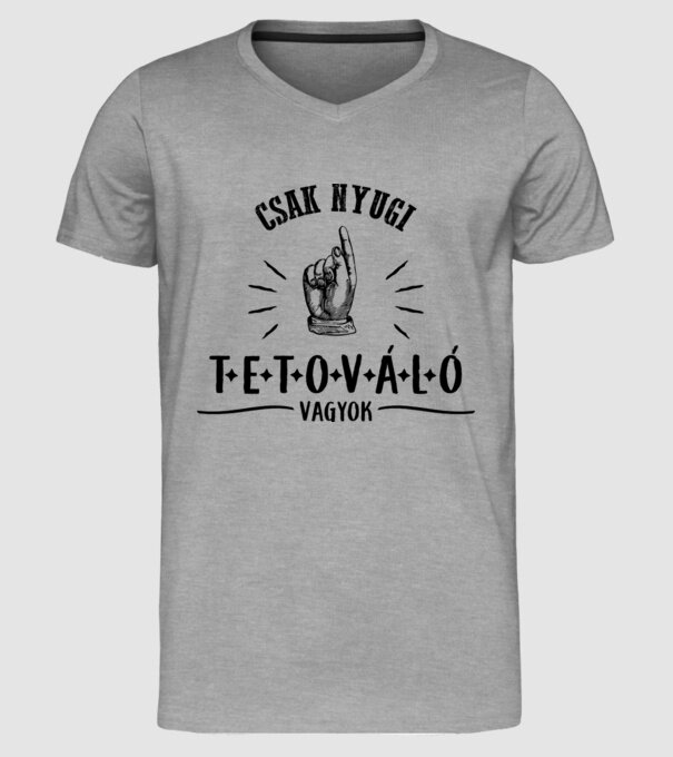  minta szürke pólón