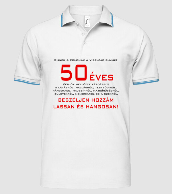  minta fehér pólón