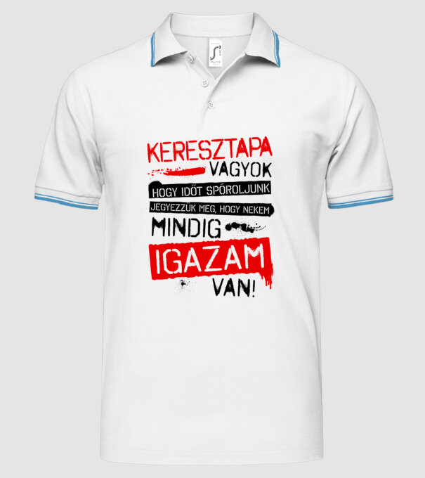  minta fehér pólón