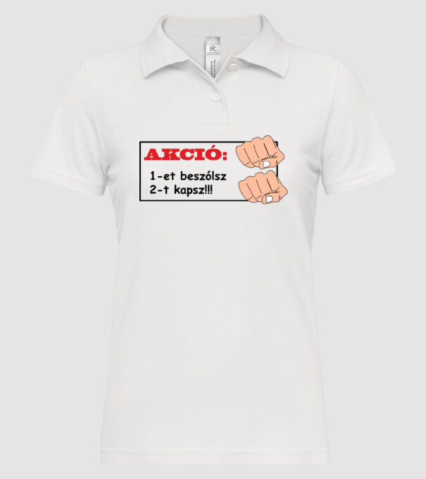  minta fehér pólón