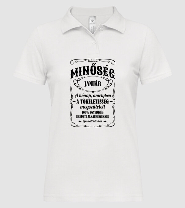  minta fehér pólón