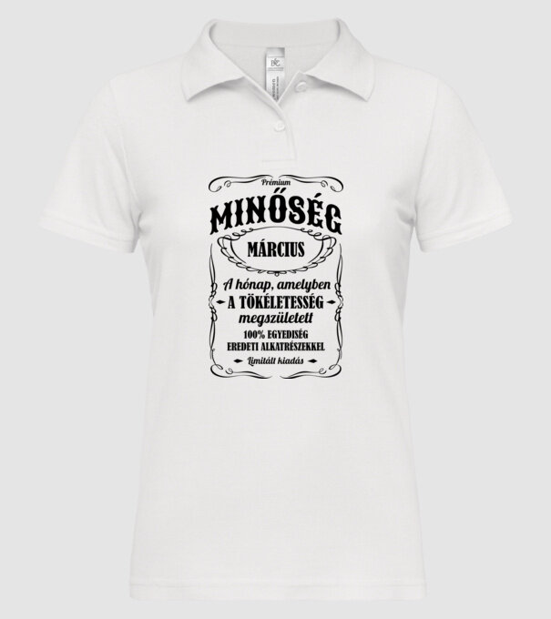  minta fehér pólón