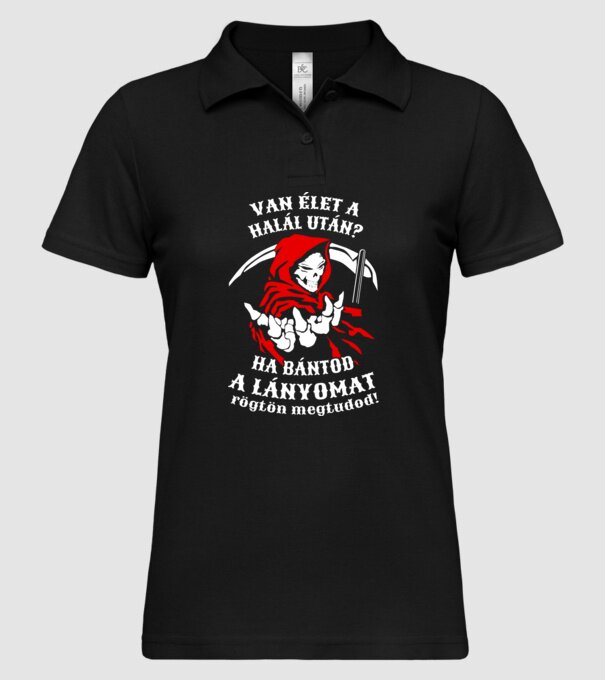  minta fekete pólón