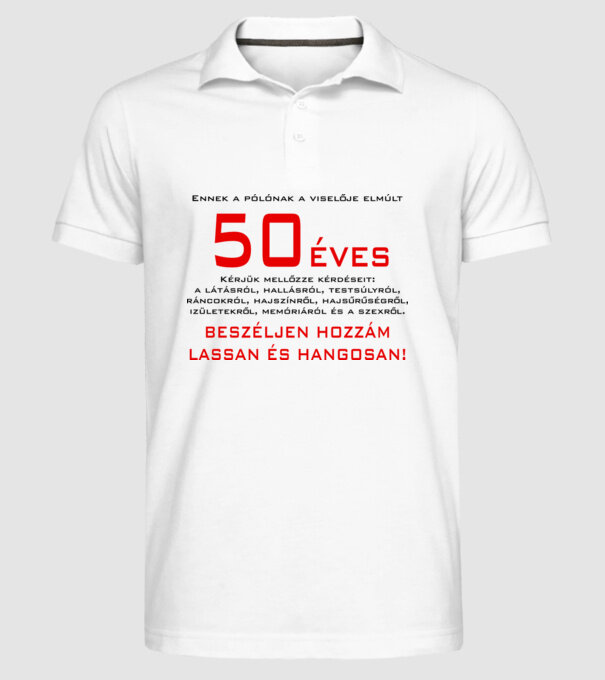  minta fehér pólón