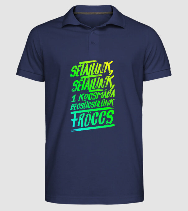  minta sötétkék pólón