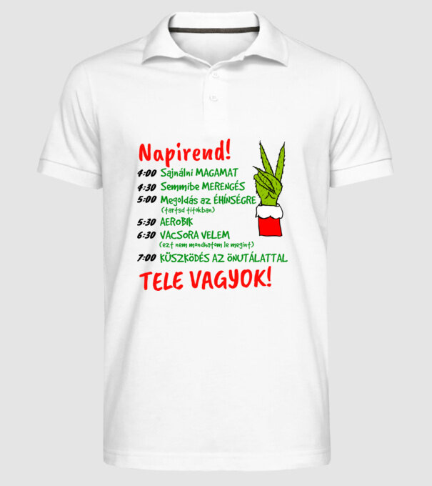  minta fehér pólón